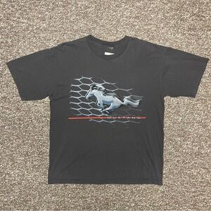 Hard To Find Vintage Ford Mustang GT Muscle Y2K SpellOut Graphic Racing Car Tee